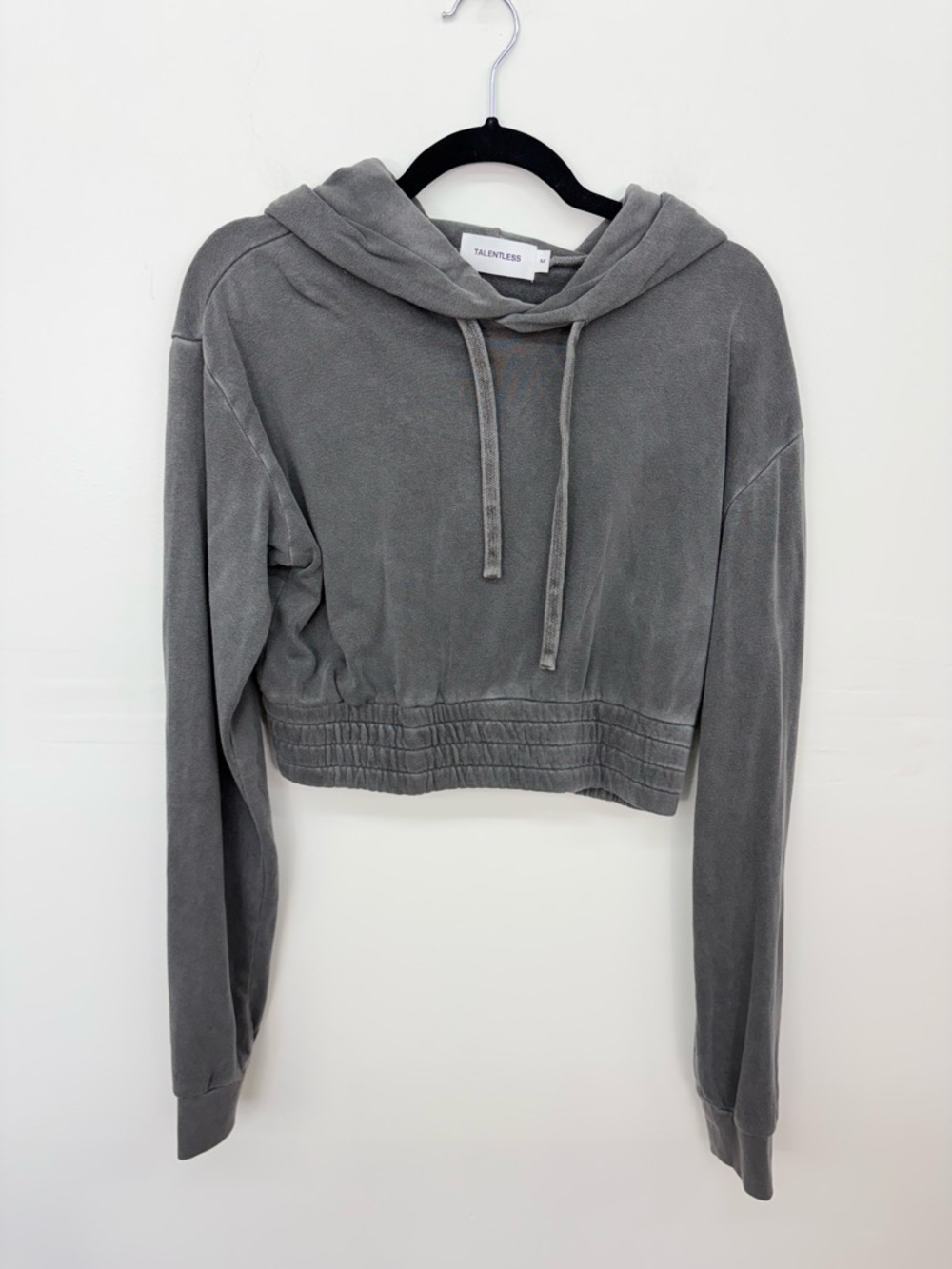 Talenteless Gray Cropped Hoodie Sweatshirt T3